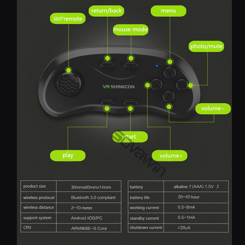Shinecon Kontroler VR Universa - Vr Headset Pc ulasan dan harga